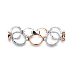 Bracelet en or blanc et rose 18k avec diamants