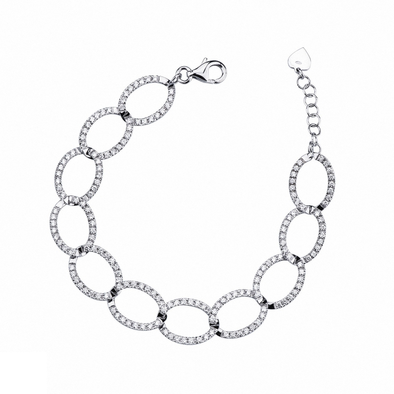 Bracelet femme en or blanc avec diamants