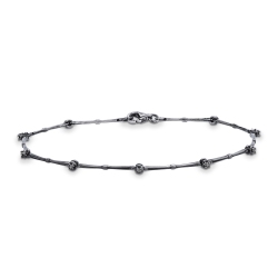 Bracelet alterné en or bruni 18 carats avec diamants noirs