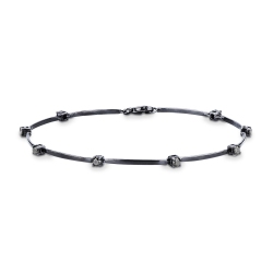 Bracelet homme en or 18 carats entièrement bruni avec diamants noirs