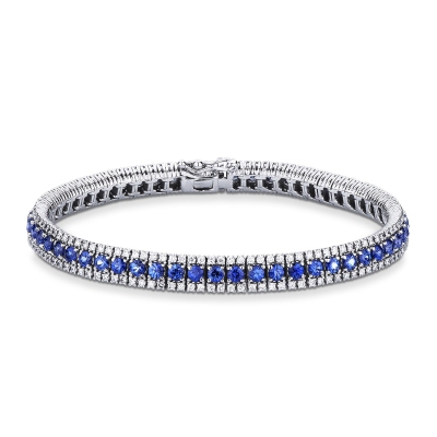 Bracelet saphirs bleu diamants homme et femme unisex