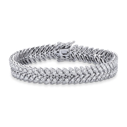 Bracelet en or blanc 18 carats avec maille en diamants