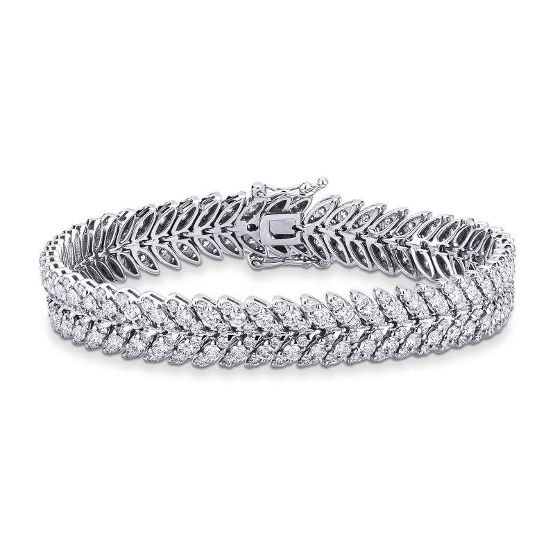 Bracelet en or blanc 18 carats avec maille en diamants