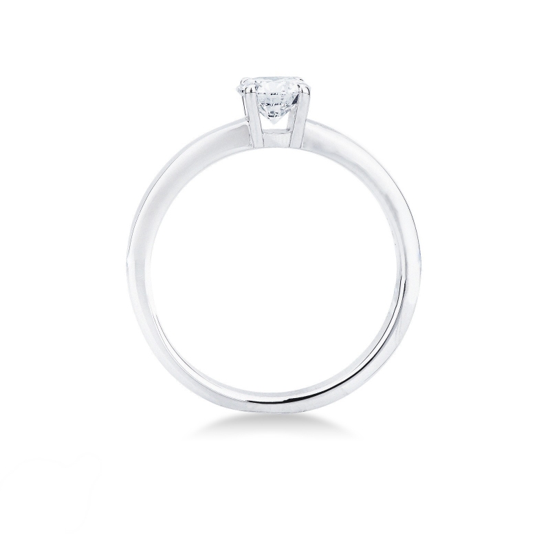 Bague solitaire diamant 0,50 ct or blanc 18k