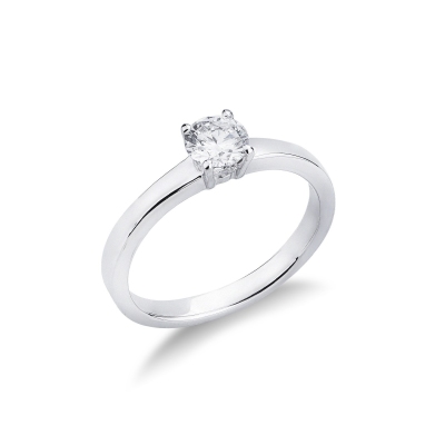 Bague solitaire diamant 0,50 ct or blanc 18k