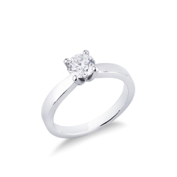Bague solitaire ligne droite 4 griffes diamant 0.70 ct
