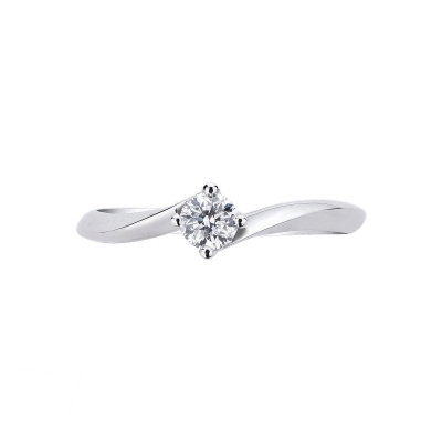 Bague en or blanc 750 avec diamant 0.20 ct