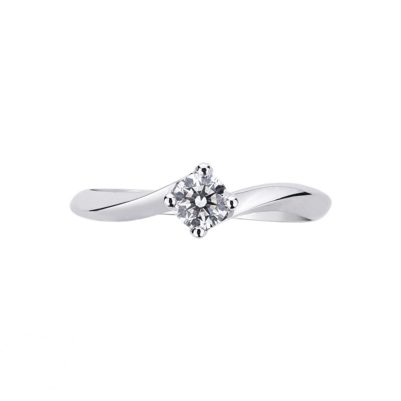 Solitaire en or blanc 18k avec diamant 0.30 ct