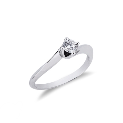 Solitaire en or blanc 18k avec diamant 0.30 ct