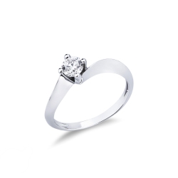 Solitaire modèle Valentino en or blanc 18ct avec diamant 0,40 carat