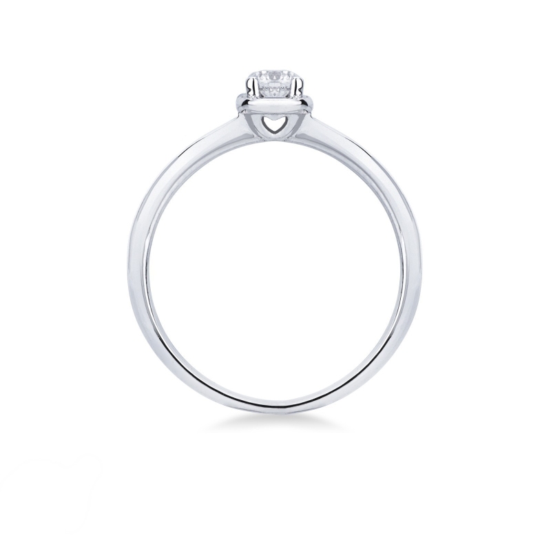 Bague solitaire diamant et or blanc 18k ,  ct. 0,15
