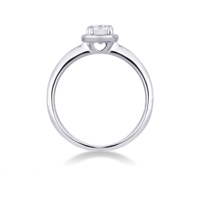 Bague solitaire or blanc 18k diamant 0.40ct taille brillante