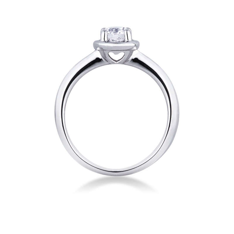 Bague solitaire or blanc 18k avec diamant taille brillante ct. 0,70