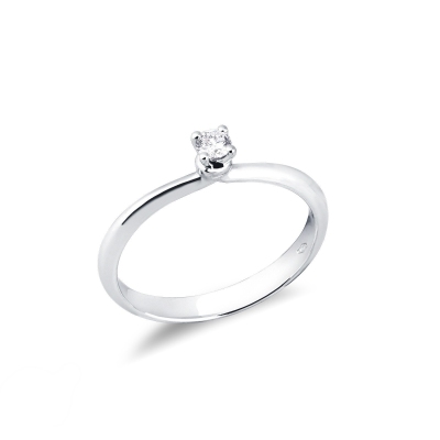 Bague de fiançailles diamant 0.10 ct et or blanc 18k