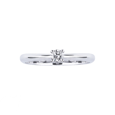 Bague de fiançailles en or blanc 18k diamant 0.15 ct