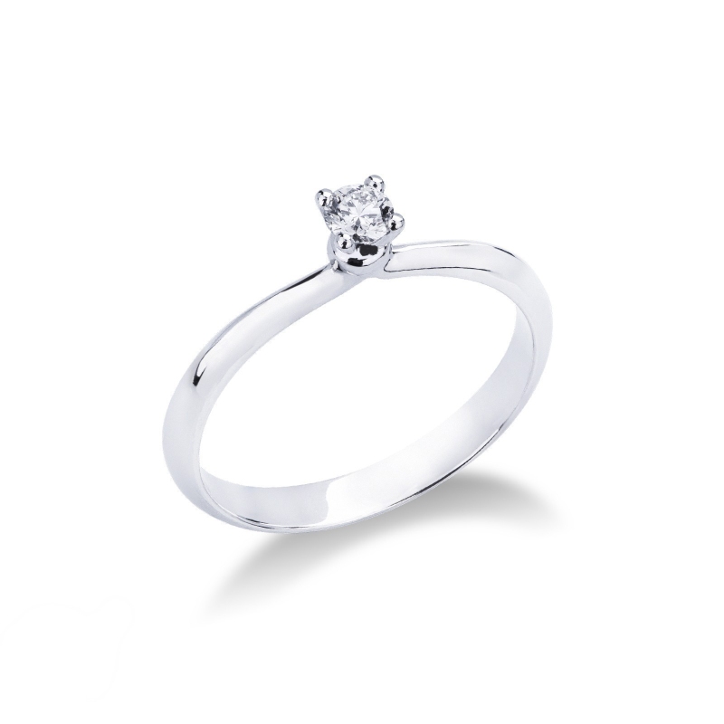 Bague de fiançailles en or blanc 18k diamant 0.15 ct