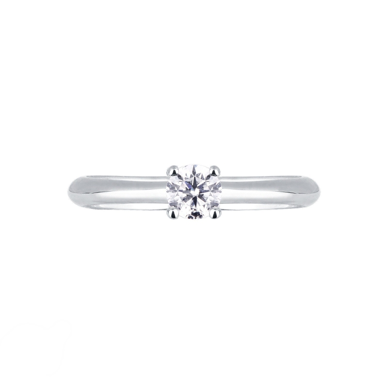 Bague solitaire en or blanc 18k et diamant 0.30 ct