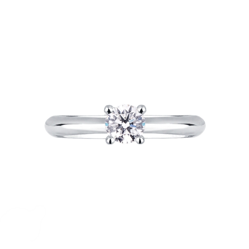 Bague solitaire en or blanc 18k avec diamant 0.50 ct