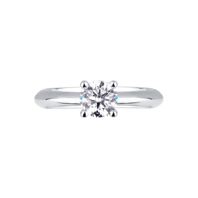 Bague de fiançailles en or blanc 18k avec diamant 0.70 ct 