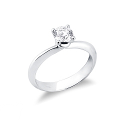 Bague de fiançailles en or blanc 18k avec diamant 0.70 ct 