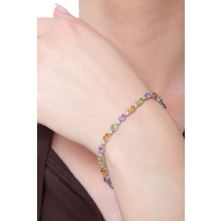 Bracelet en or blanc 18k avec topazes multicolores 2