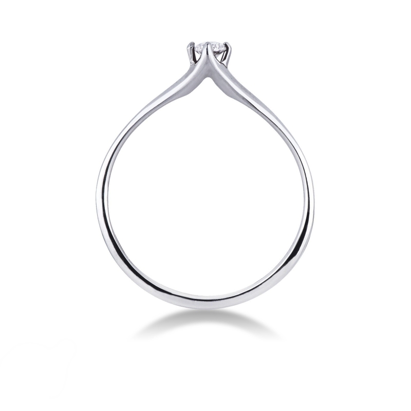 Solitaire avec diamant 0.10 ct en or blanc 18k 