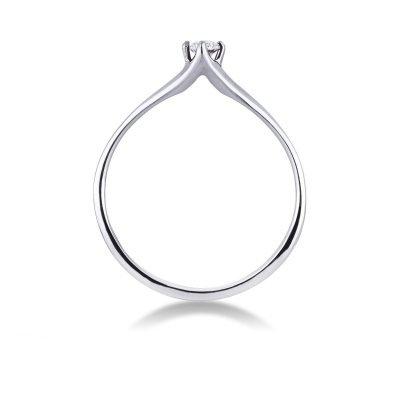 Solitaire avec diamant 0.10 ct en or blanc 18k 