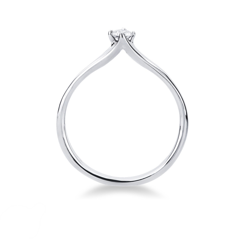 Bague solitaire diamant 0.15 ct et or blanc 18k 