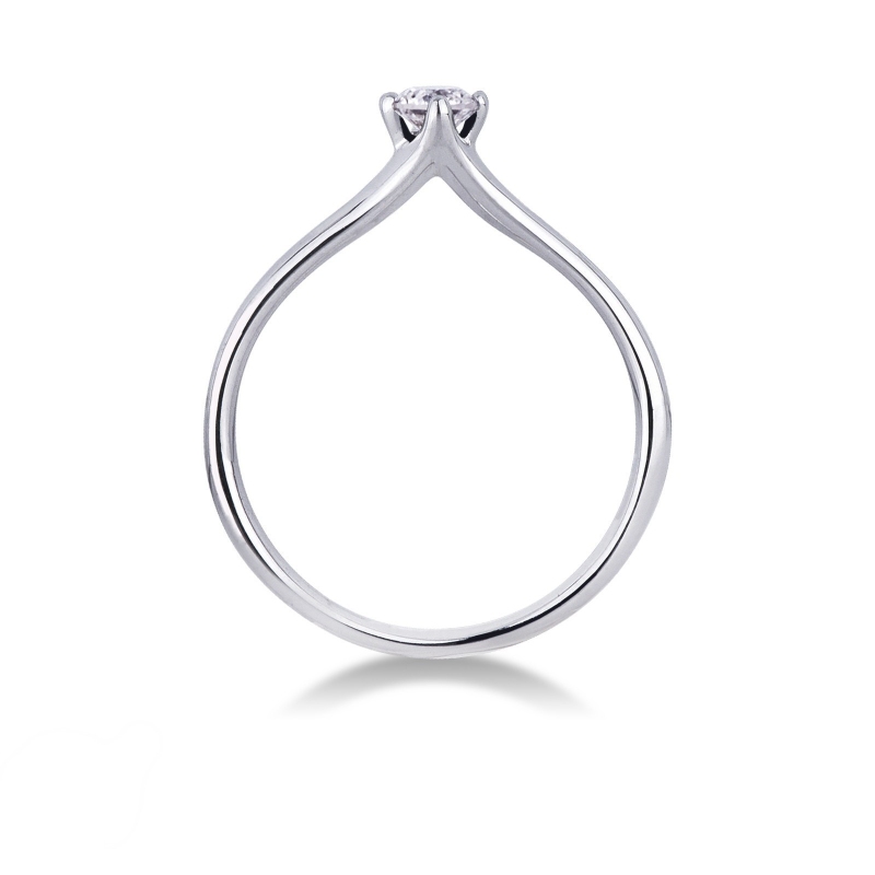 Bague solitaire en or blanc 18k diamant 0.20 ct 