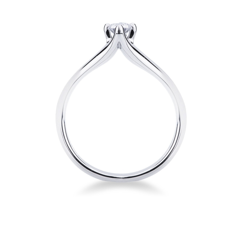 Bague de mariage or blanc 18k avec diamant 0.25 ct