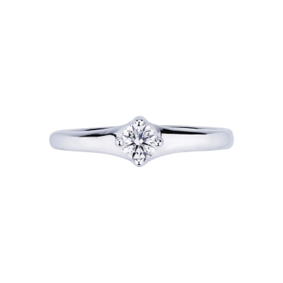 Bague de mariage or blanc 18k avec diamant 0.25 ct
