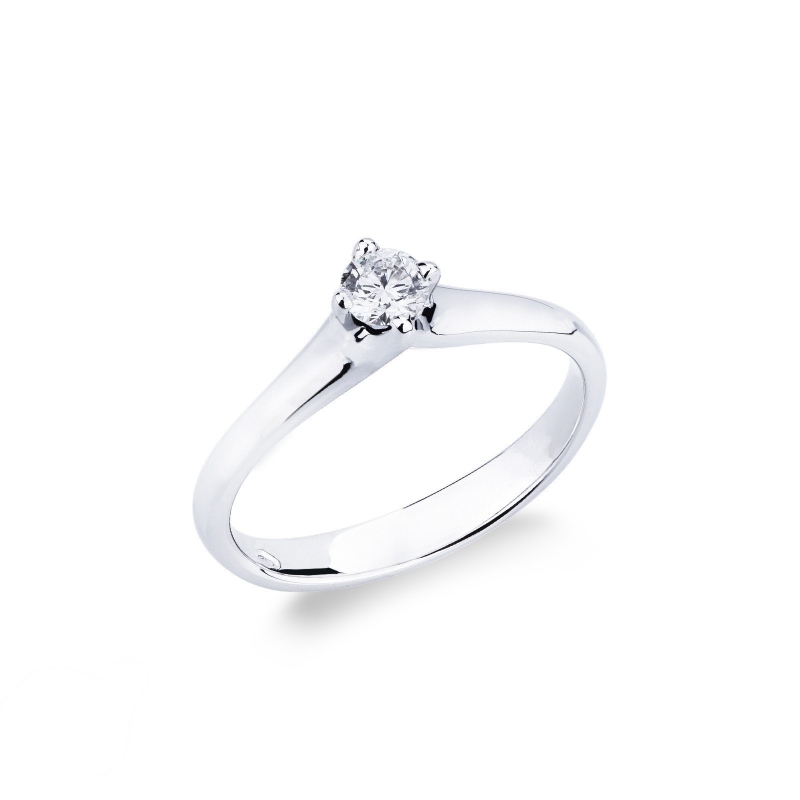 Bague de mariage or blanc 18k avec diamant 0.25 ct