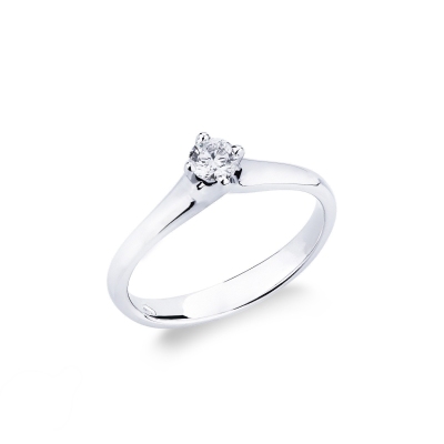 Bague de mariage or blanc 18k avec diamant 0.25 ct