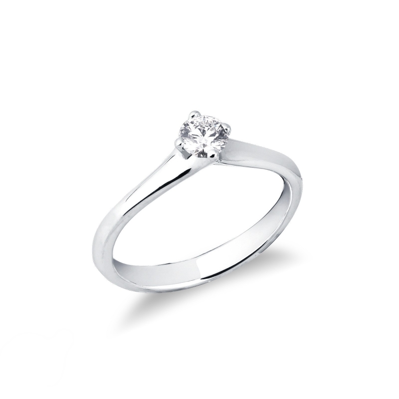 Bague solitaire diamant 0.30 ct et or blanc 18k