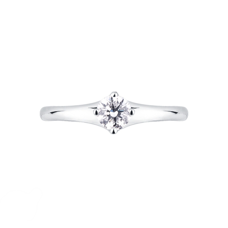 Bague de fiançailles  avec diamant 0.40 ct en or blanc 18k 
