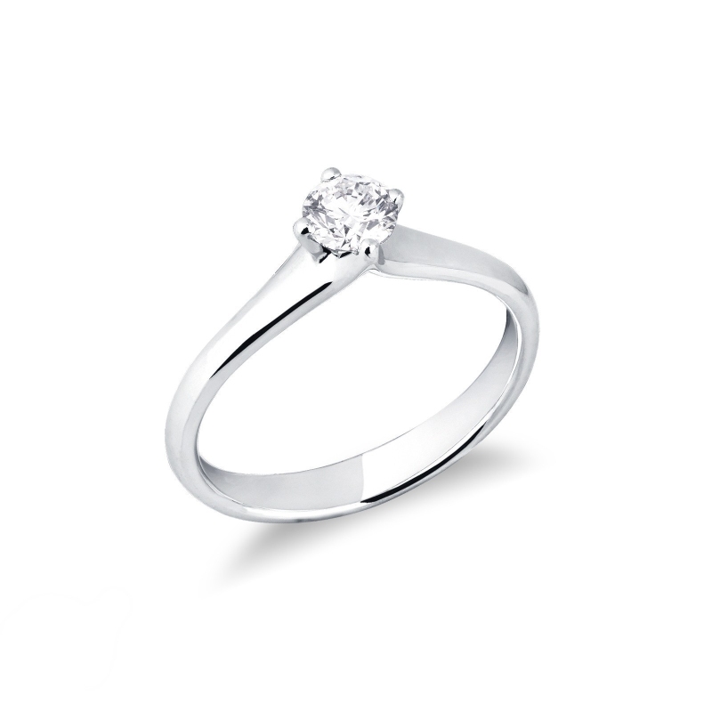 Bague de fiançailles  avec diamant 0.40 ct en or blanc 18k 