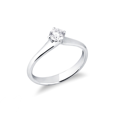 Bague de fiançailles  avec diamant 0.40 ct en or blanc 18k 