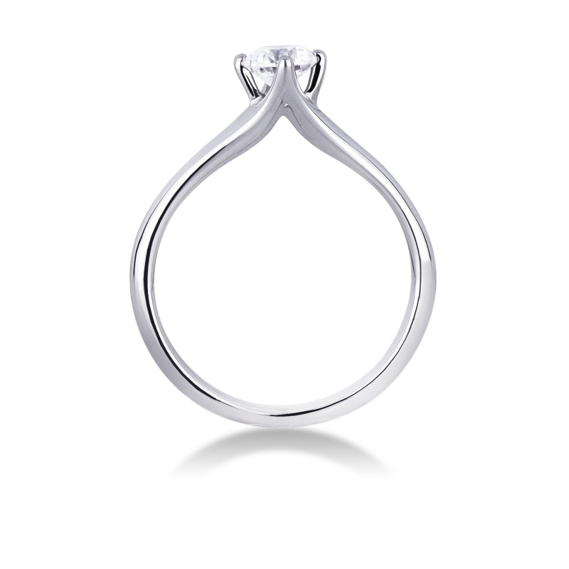 Bague de fiançailles or blanc 18k avec diamant 0.50 ct