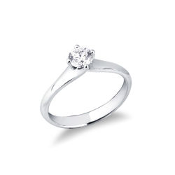 Bague de fiançailles or blanc 18k avec diamant 0.50 ct