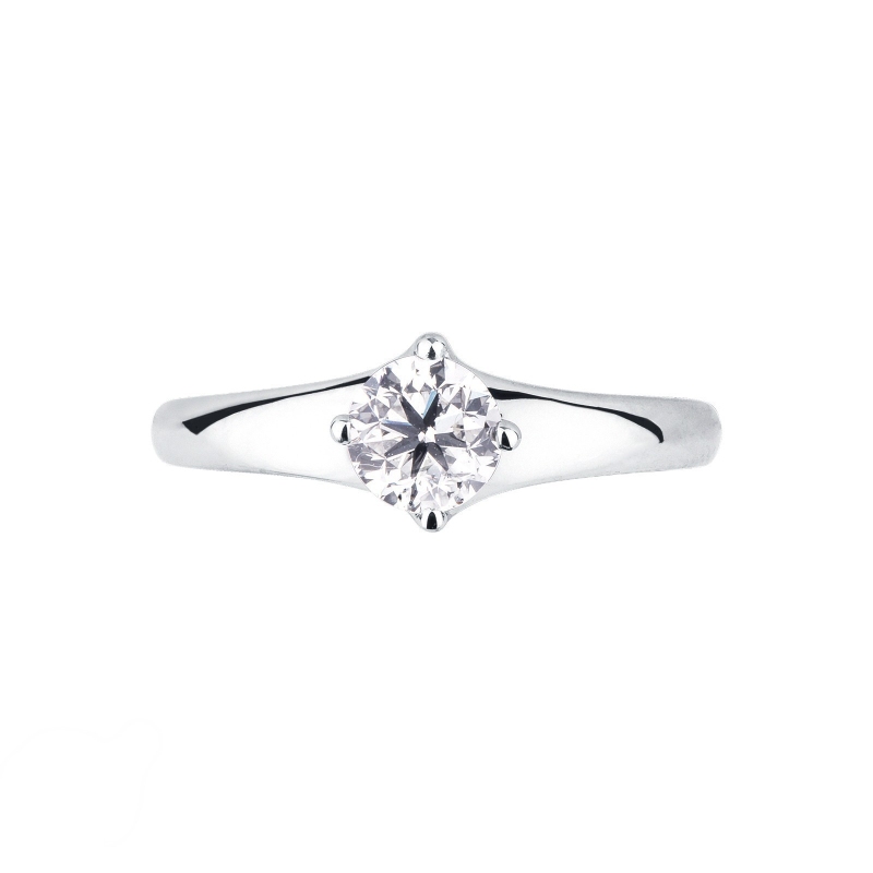 Solitaire en or blanc 18k avec diamant 0.70 ct