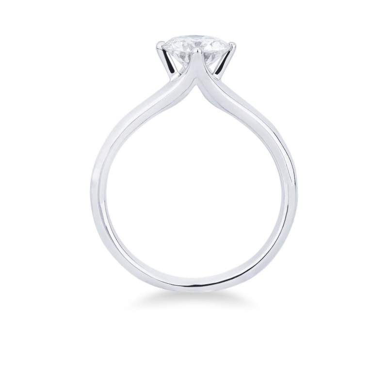 Bague avec diamant solitaire en or blanc 0.90 ct