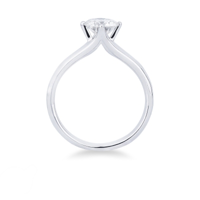 Bague avec diamant solitaire en or blanc 0.90 ct