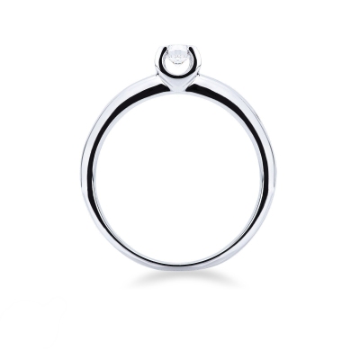 Bague solitaire or blanc 18k avec diamant 0,10 ct