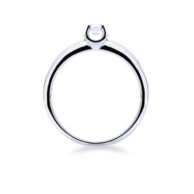 Bague solitaire serti 4 griffe en or blanc et diamant 0.15 ct