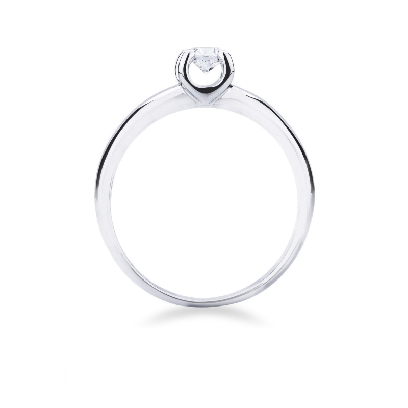 Solitaire diamant 0.25 ct or blanc 18k à 4 griffes 
