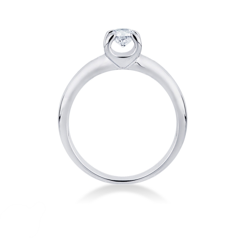 Solitaire or blanc et diamant 0.40 ct