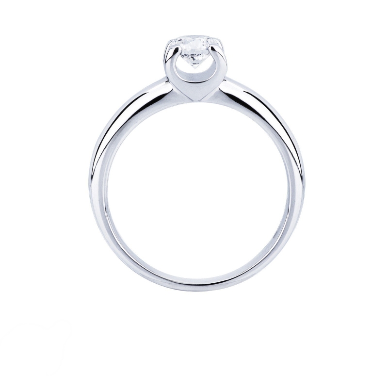 Bague or blanc 18k solitaire diamant 0.50 ct 
