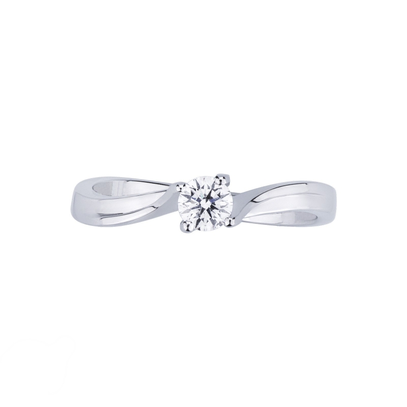 Bague de fiançailles or blanc 750 diamant 0.25 ct