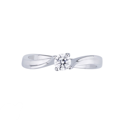 Bague de fiançailles or blanc 750 diamant 0.25 ct