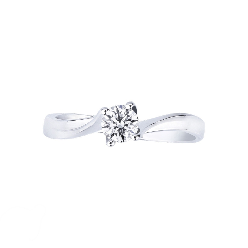 Bague de fiançailles diamant 0.30 ct or blanc 18k